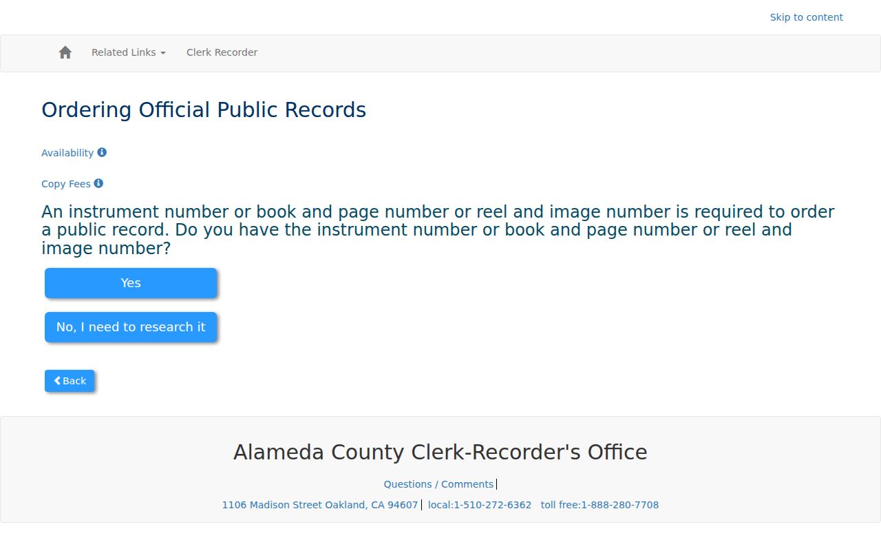Pleasanton public records copy instructions from Alameda County